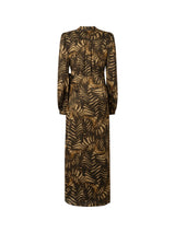 Vestido MIDI CRUZADO CON ESTAMPADO MARRÓN