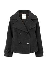 Chaquetón cruzado gris