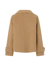 ABRIGO CRUZADO CON CUELLO PERKINS CAMEL