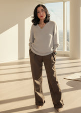 Pantalón cuadritos marrón