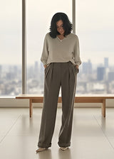 Pantalón cuadritos marrón