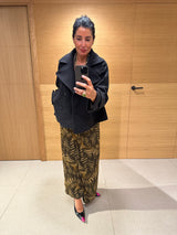 ABRIGO CRUZADO CON CUELLO PERKINS GRIS OSCURO