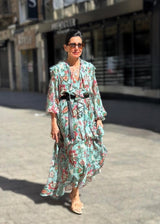 Vestido floral en verde
