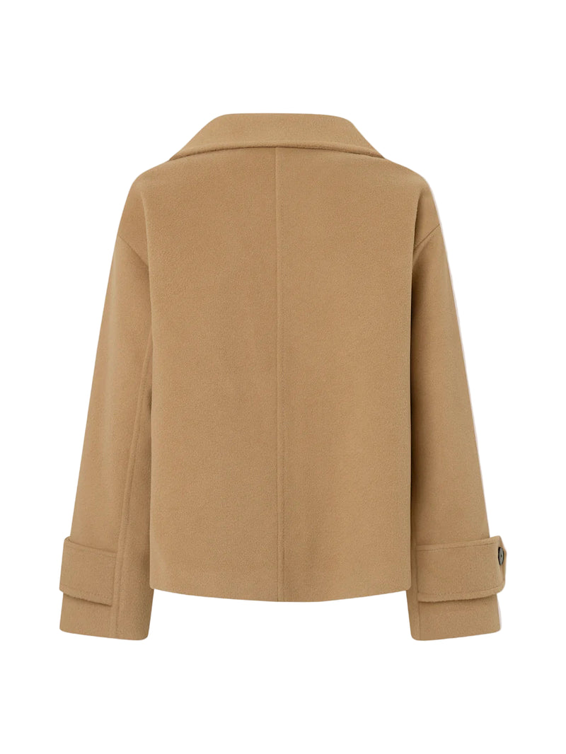 ABRIGO CRUZADO CON CUELLO PERKINS CAMEL