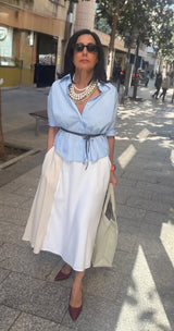 Falda Beige y Blanca