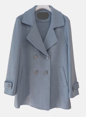 Short light blue pea coat