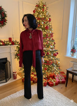 Camisa granate con lazada