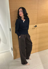 Pantalón cargo marrón chocolate