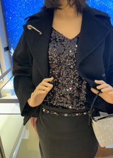 Top lentejuelas negro