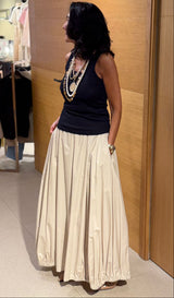 Falda Abullonada Beige