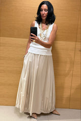 Falda Abullonada Beige