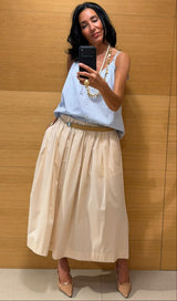Falda Plisada Beige