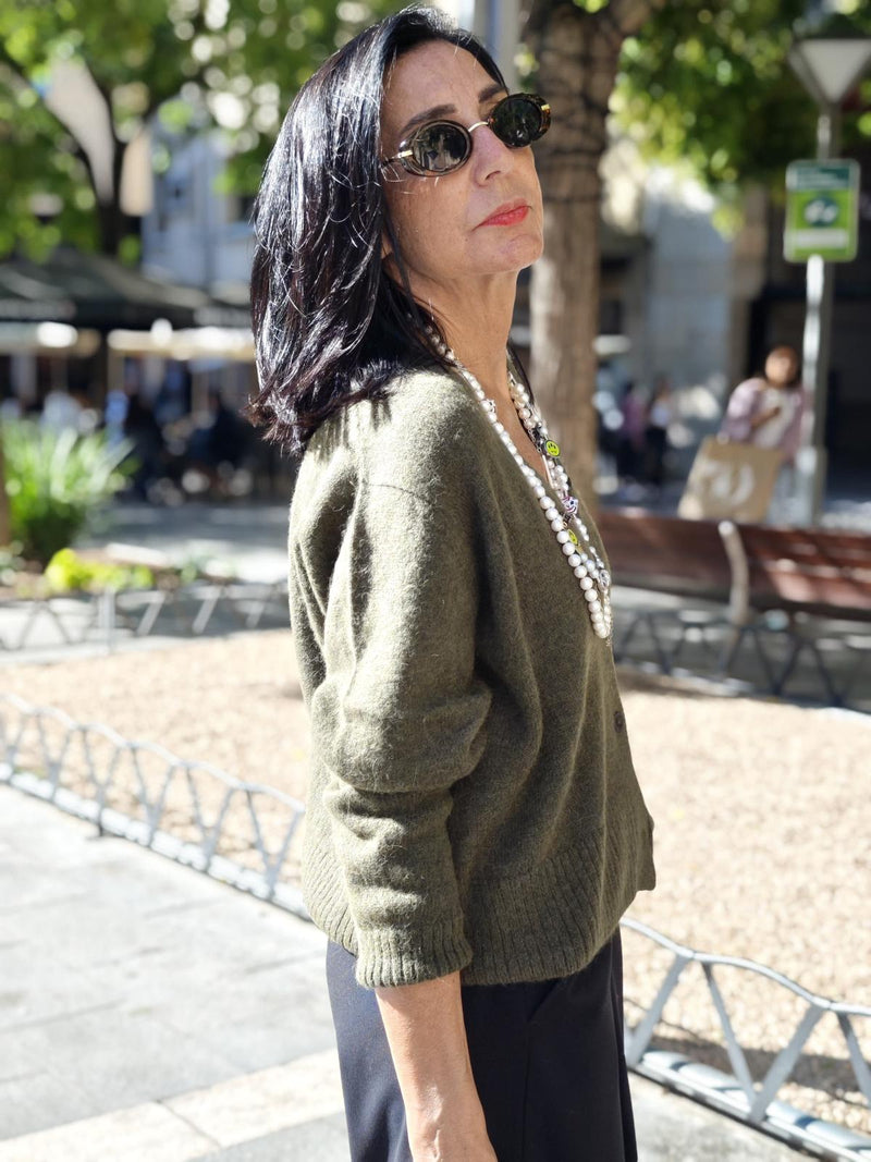 Chaqueta corta verde musgo