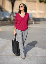 Pantalón gris amplio