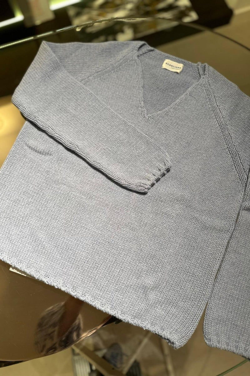 Jersey de pico azul denim