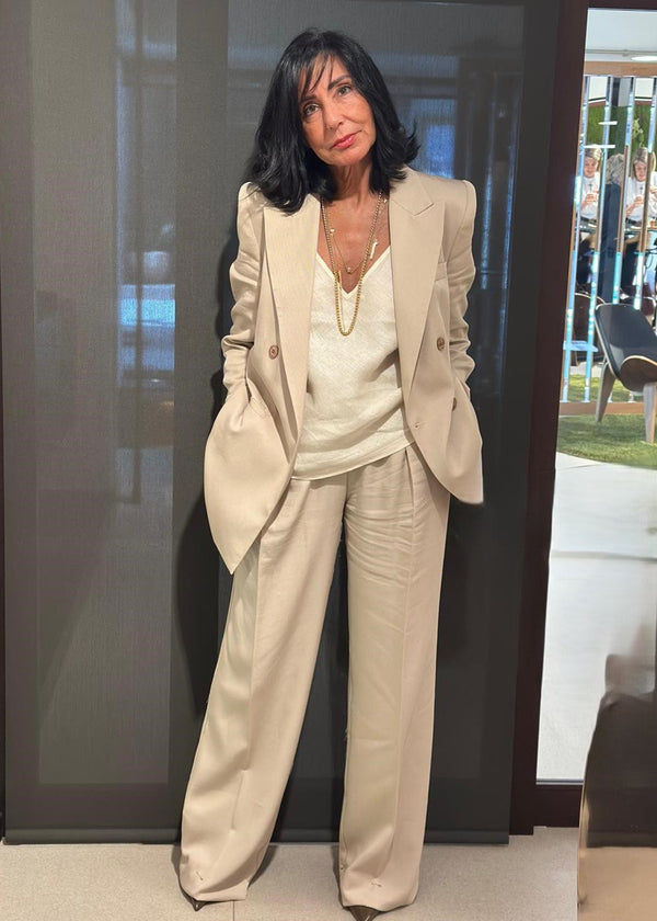Pantalón  beige  claro