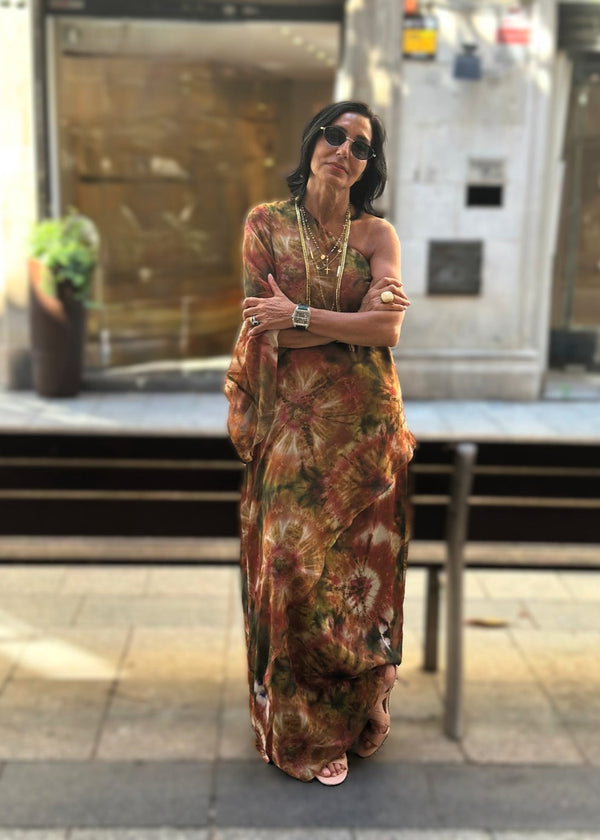 Vestido estampado asimétrico