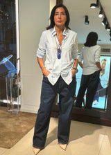 Camisa de rayas azul