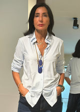 Camisa de rayas azul