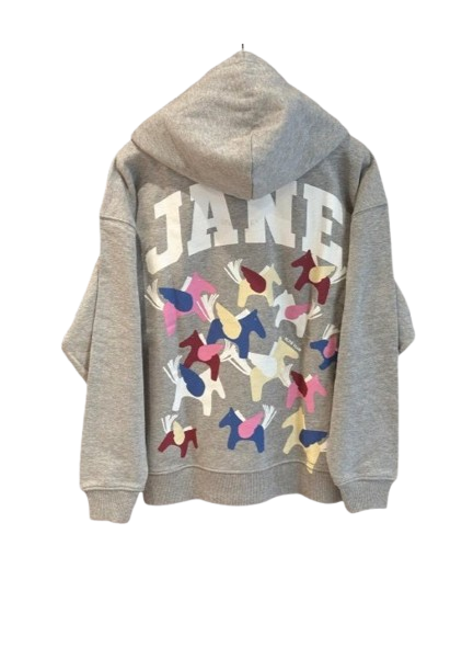 Sudadera gris con capucha