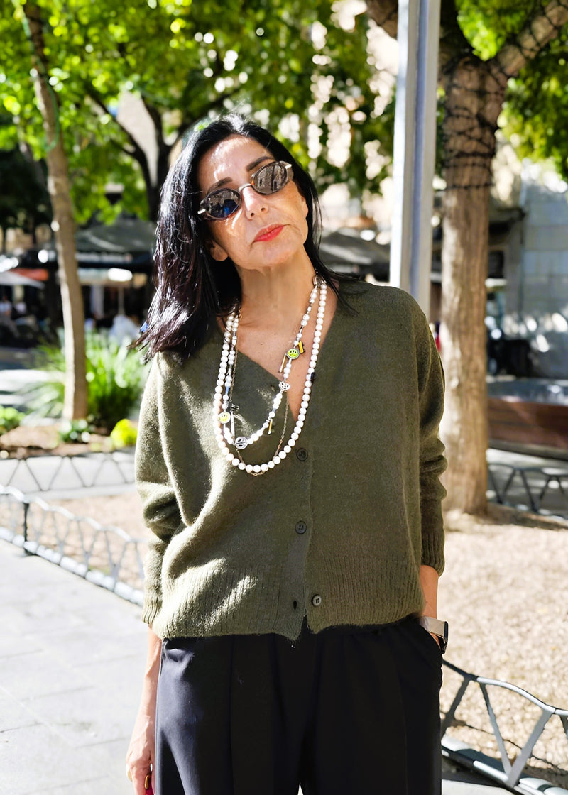 Chaqueta corta verde musgo