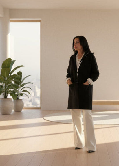 Abrigo corto azul marino