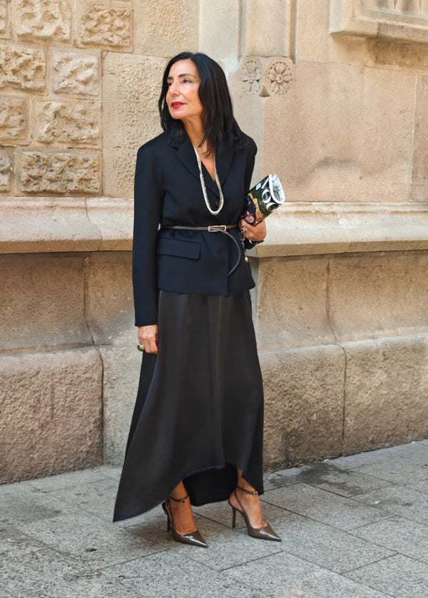 Vestido lencero negro