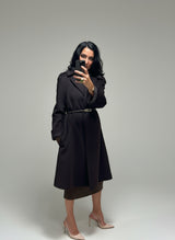 Abrigo marrón oscuro