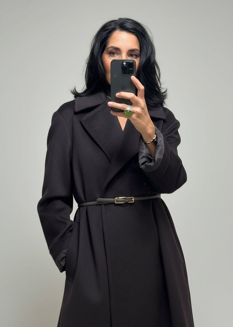 Abrigo marrón oscuro