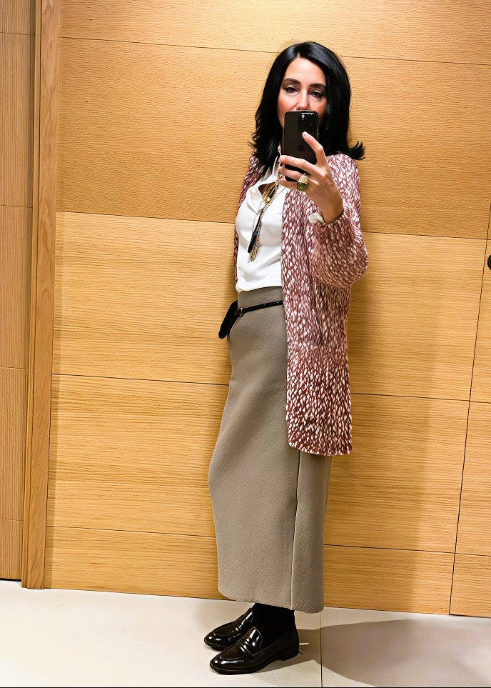 Chaqueta jaspeada granate