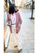 Chaqueta jaspeada granate