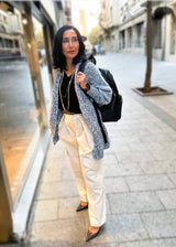 Chaqueta jaspeada azul