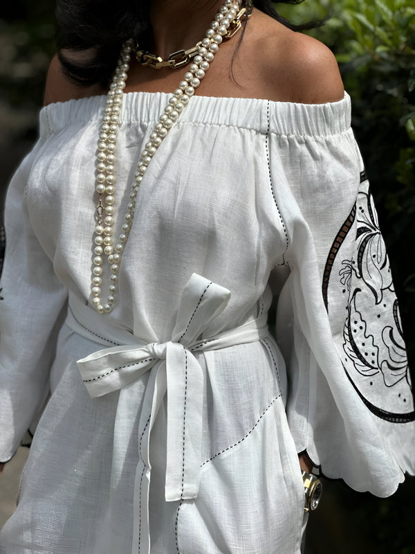 Vestido lino blanco