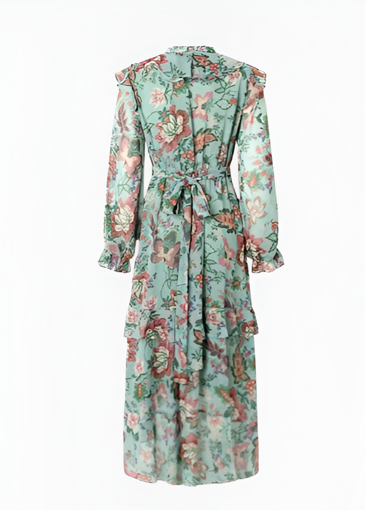 Vestido floral en verde