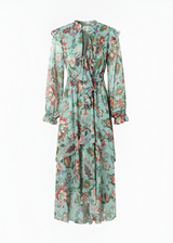 Vestido floral en verde